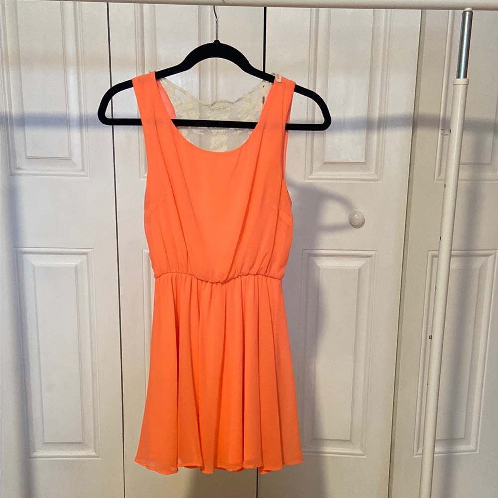 Vibrant Orange Sleeveless Dress
